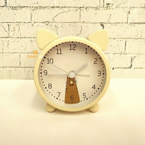 Настольные часы с кошкой желтый
