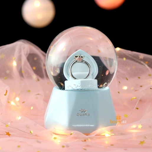 Музыкальный снежный шар с подсветкой  "Кольцо"