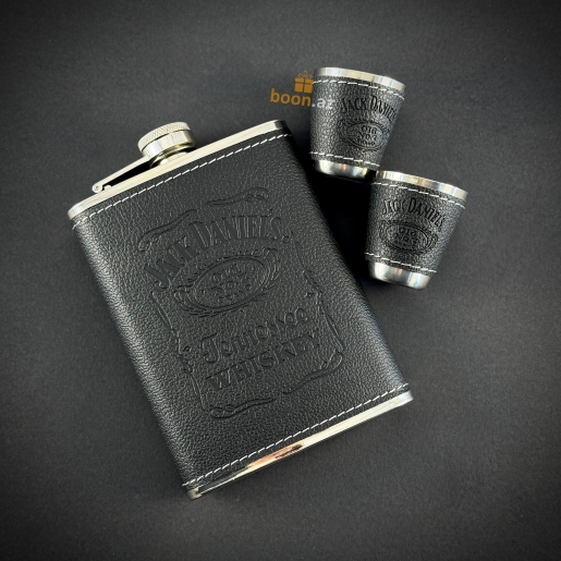 Подарочный набор Jack Daniel’s фляга + 2 стопки