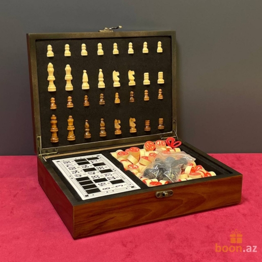 Деревянный набор 2 в 1 Шахматы и Лото