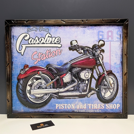 3D Металлическая картина "Gasoline Station"