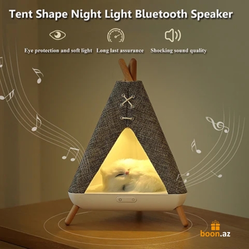 Детский ночник Котенок в палатке (Bluetooth)