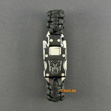 Браслет из паракорда с ножом “Transformer” черный