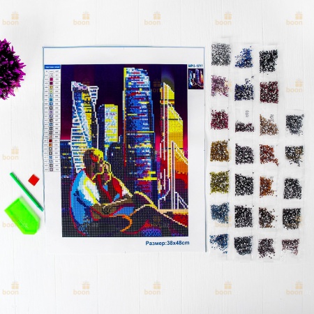 Алмазная вышивка с частичным заполнением «Влюблённая пара». (30х40)