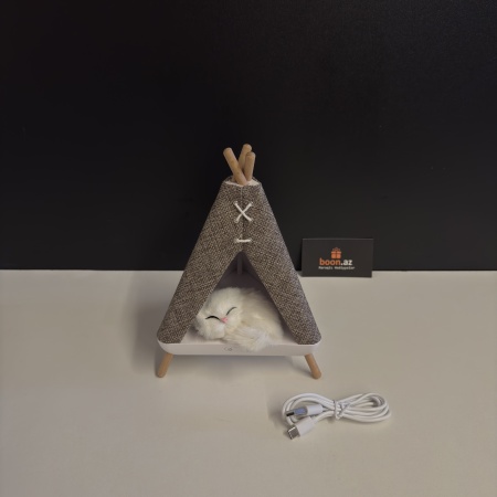 Детский ночник Котенок в палатке (Bluetooth)