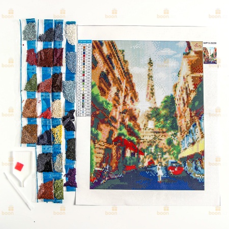 Алмазная вышивка с полным заполнением на холсте «Париж» (30х40)