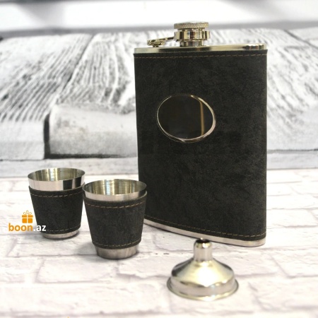 Подарочный набор Фляга с 2 рюмками под гравировку