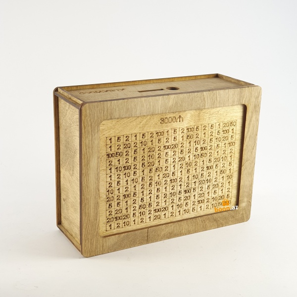 Копилка деревянная с цифрами 3000 ₼