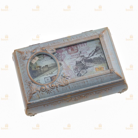 Музыкальная шкатулка с фоторамкой для украшений «Jewelry Box» (бирюза)