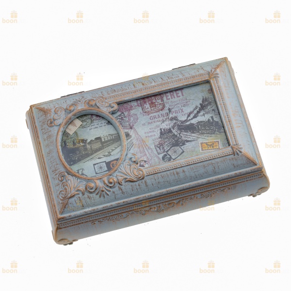 Музыкальная шкатулка с фоторамкой для украшений «Jewelry Box» (бирюза)