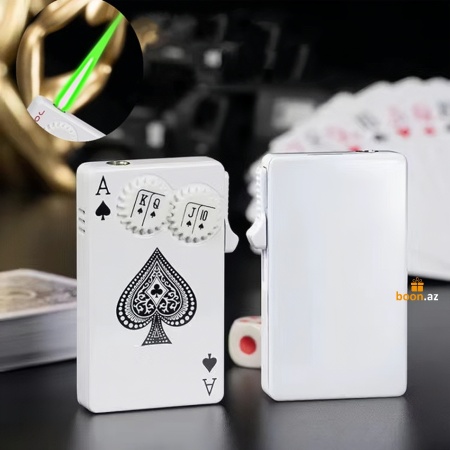 Зажигалка карты Туз пик( white)