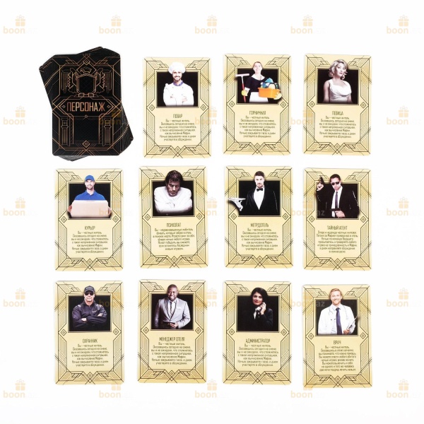 Детективная игра «Мафия Luxury» с масками. 36 карт