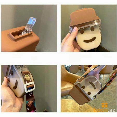 Бутылка для воды "Смайлик" с трубочкой  Smile bottle