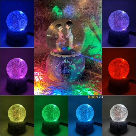 Музыкальный снежный шар с подсветкой «Романтическое свидание» 