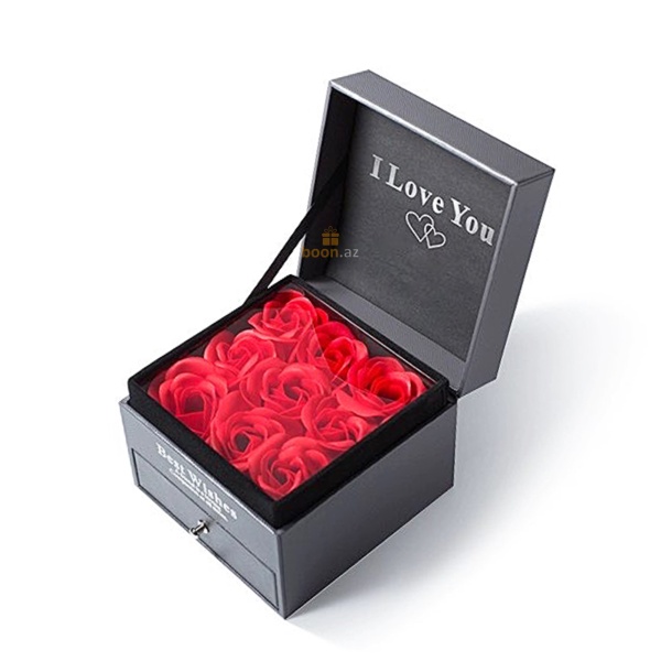 Шкатулка для украшений с мыльными розами "I love you" 