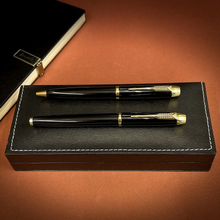 Подарочные ручки №007 black gold double лепесток 9