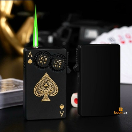 Зажигалка карты Туз пик (black)