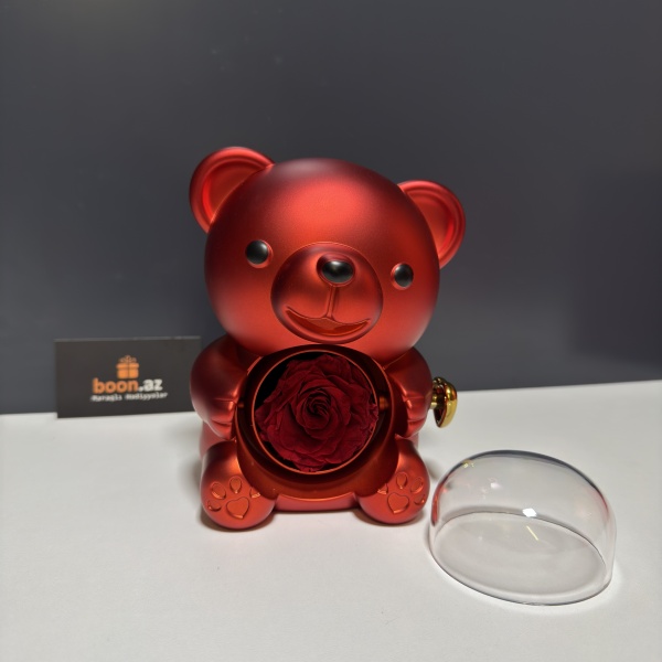 Ювелирная шкатулка "Мишка с розой"