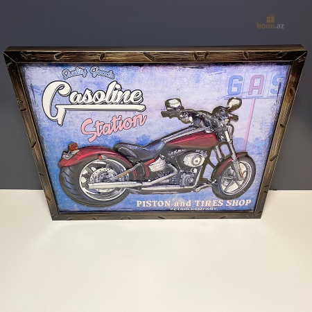 3D Металлическая картина "Gasoline Station"
