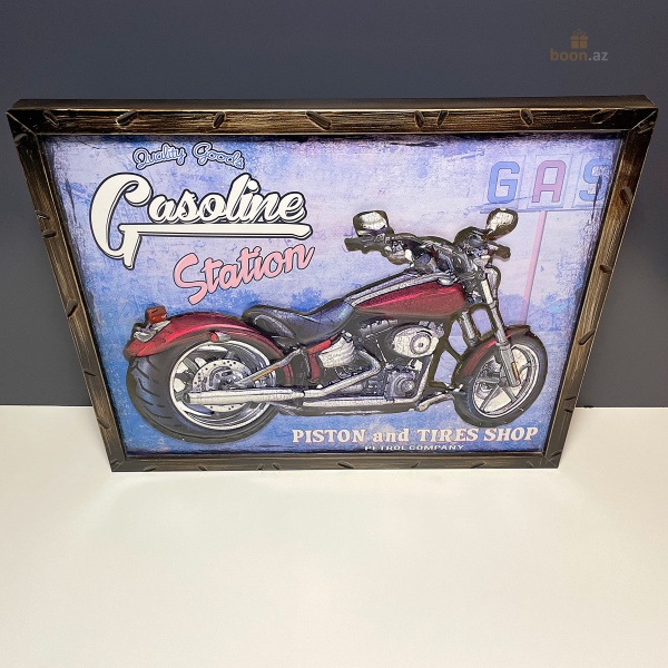 3D Металлическая картина "Gasoline Station"