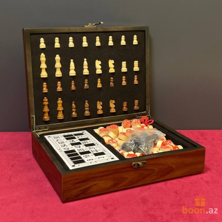 Деревянный набор 2 в 1 Шахматы и Лото