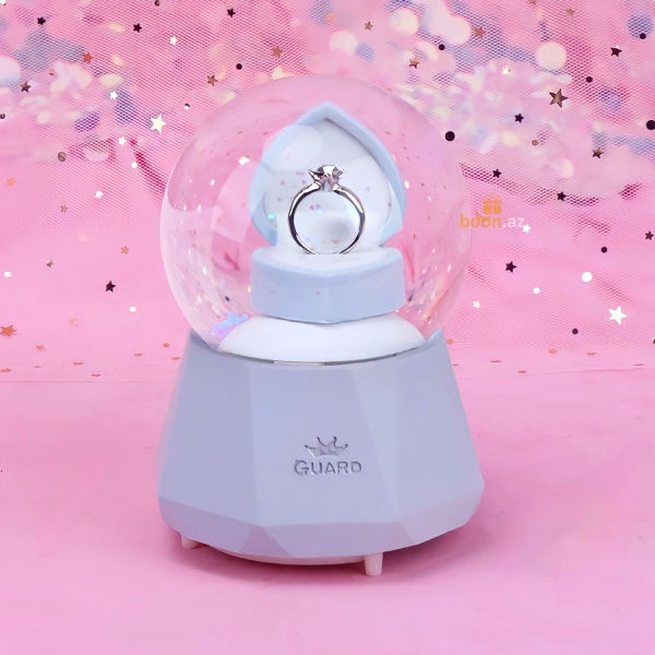 Музыкальный снежный шар с подсветкой  "Кольцо"