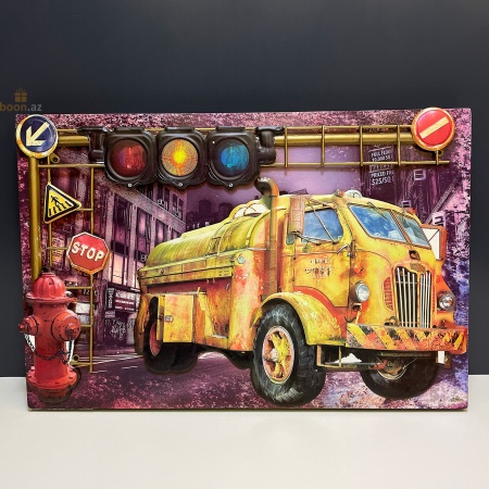 3D Металлическая картина "Road Stop"