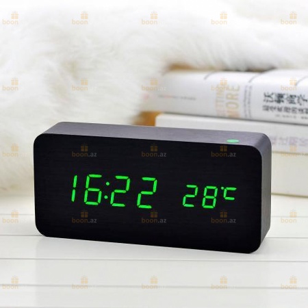 Настольные электронные часы с подсветкой Led wooden clock