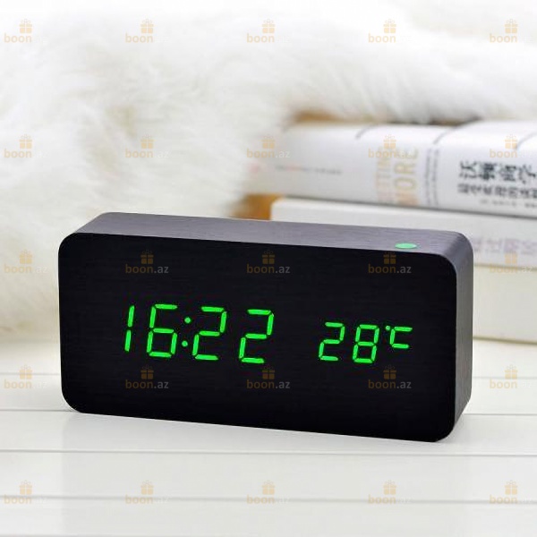 Настольные электронные часы с подсветкой Led wooden clock
