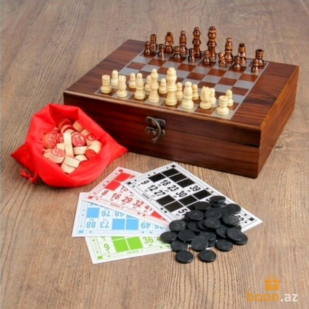 Деревянный набор 2 в 1 Шахматы и Лото