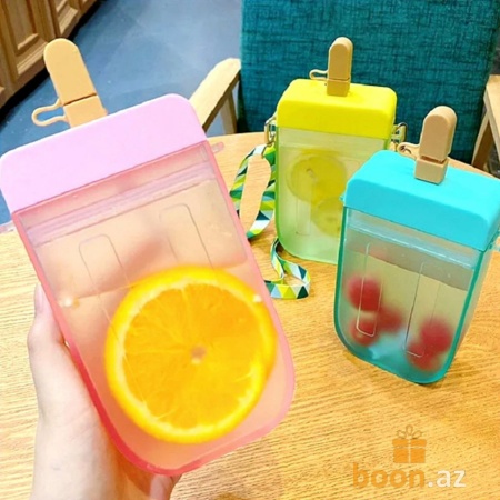 Бутылка для воды  в форме "Эскимо" Ice cream bottle (pink)