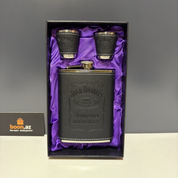 Подарочный набор Jack Daniel’s фляга + 2 стопки