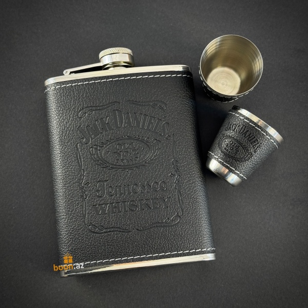 Подарочный набор Jack Daniel’s фляга + 2 стопки
