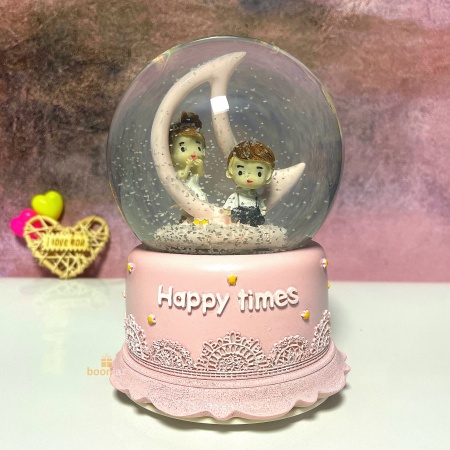 Музыкальный снежный шар с подсветкой "Happy times"