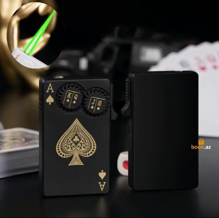 Зажигалка карты Туз пик (black)