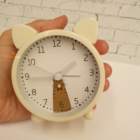 Настольные часы с кошкой желтый