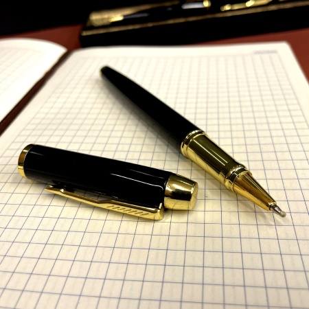 Подарочные ручки №007 black gold double лепесток 9