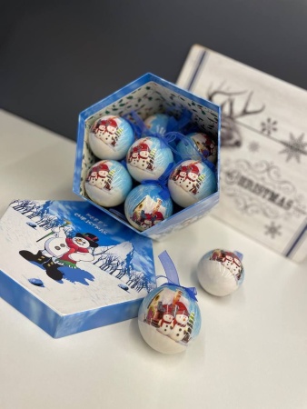 Шар-декор новогодний набор в коробке (14 шт)  Merry Christmas Snowman