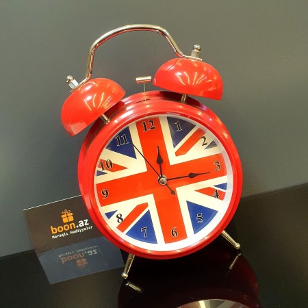 Часы будильник "Британский флаг" 21см