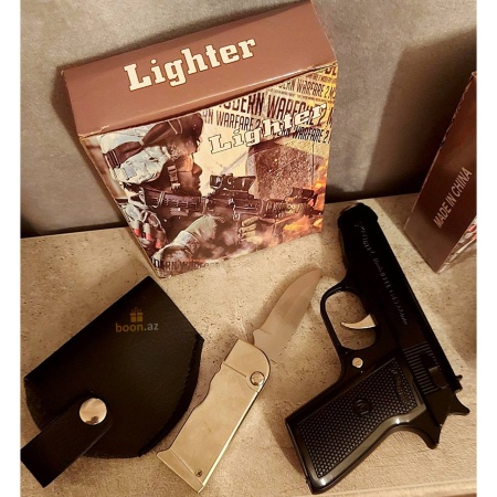 Пистолет зажигалка с ножом