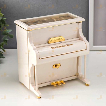 Музыкальная шкатулка «Белый Фортепиано» (среднее)