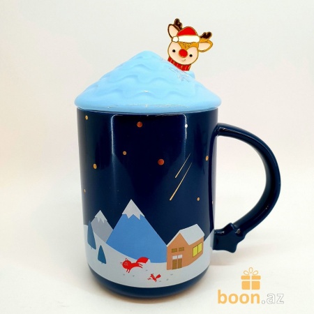 Керамическая кружка "Home" с ложкой 400 мл