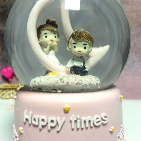 Музыкальный снежный шар с подсветкой "Happy times"