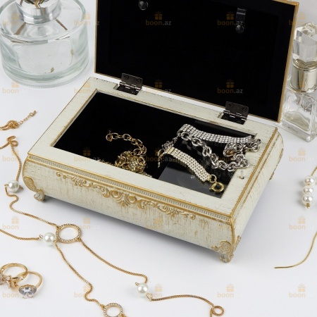 Музыкальная шкатулка с фоторамкой для украшений «Jewelry Box» (белая)
