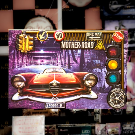 Панно из металла «Ретро авто» в дизайне интерьера