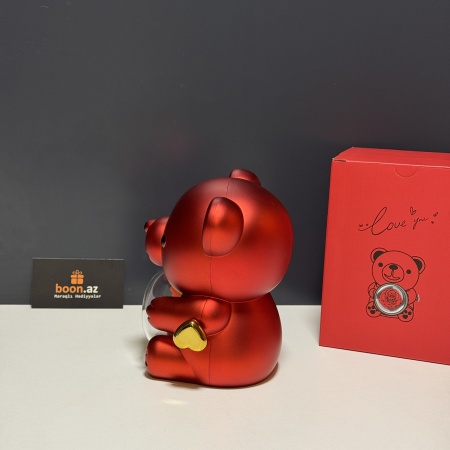 Ювелирная шкатулка "Мишка с розой"