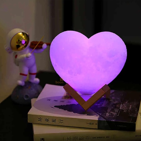 3D Ночник "Сердце" 7 цветов 14 см