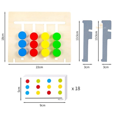 Двухсторонняя игра-головоломка "Цвета и фрукты"