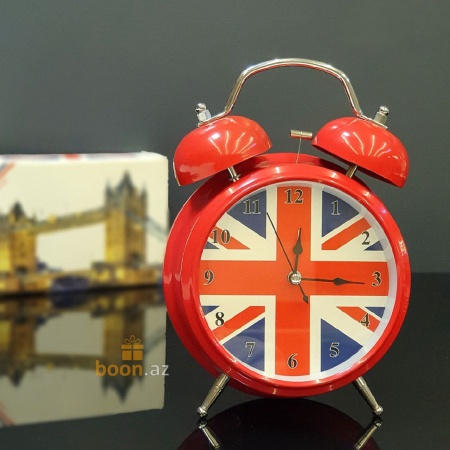 Часы будильник "Британский флаг" 21см