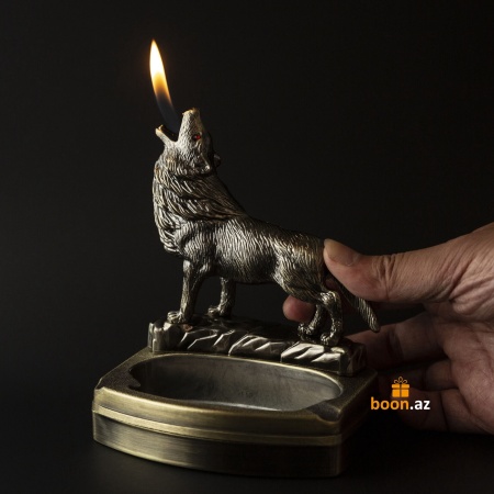 Газовая зажигалка с пепельницей Волк